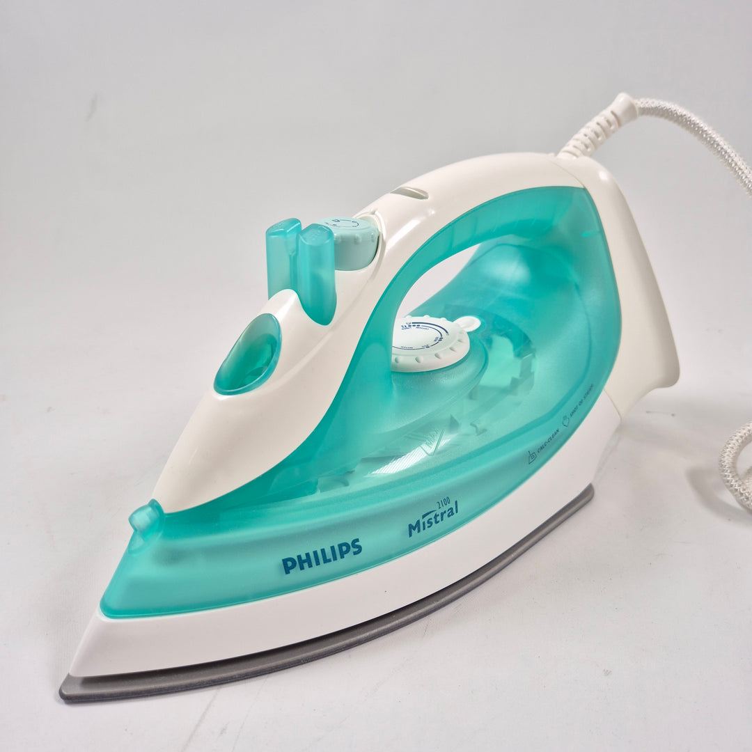 Elegant Philips Mistral strykjärn turkos-vit