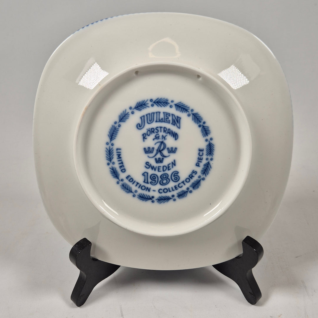 Rörstrand samlartallrik 1986 blåvit retro