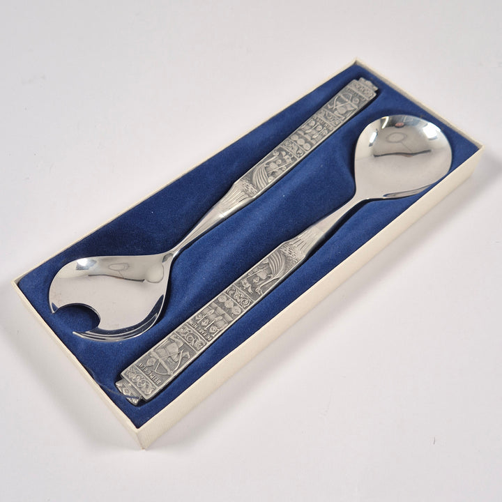 Konge Tinn retro serveringsset i norsk tenn