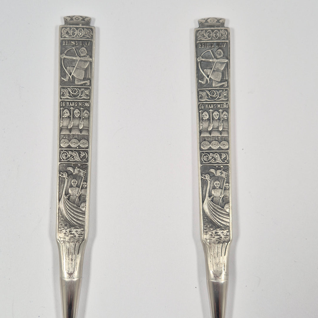 Konge Tinn retro serveringsset i norsk tenn