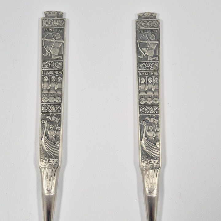 Konge Tinn retro serveringsset i norsk tenn