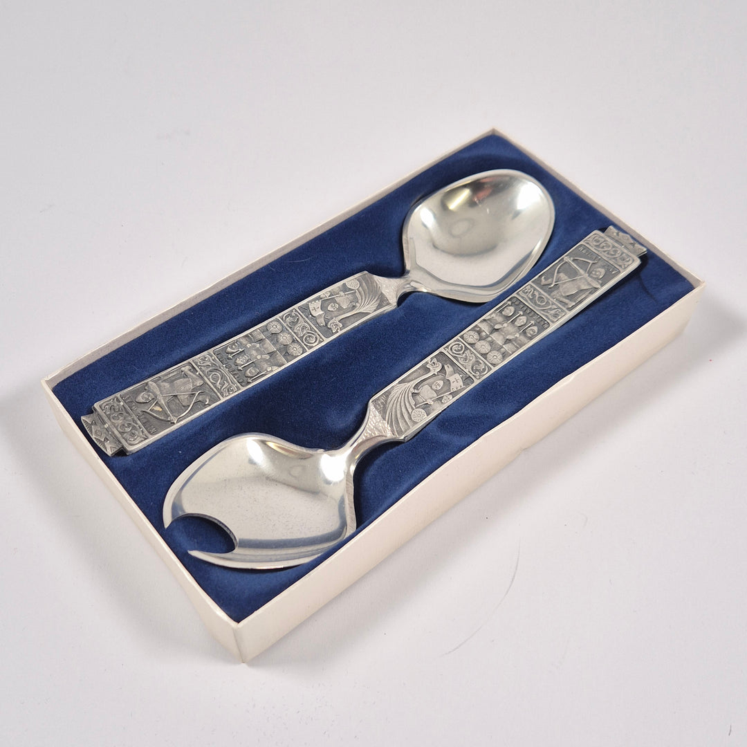 Retro sked- och salladsbestickset i silver