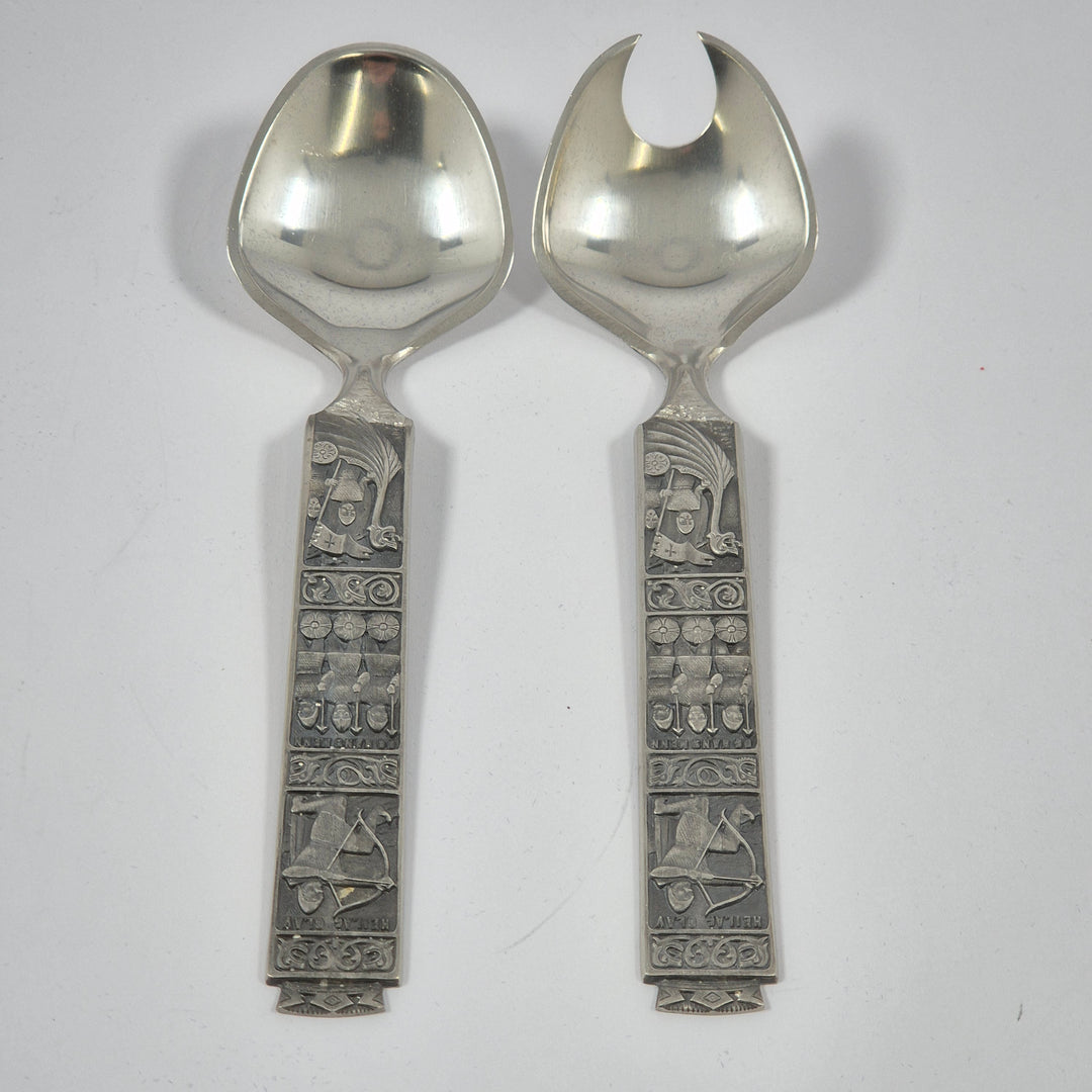 Retro sked- och salladsbestickset i silver