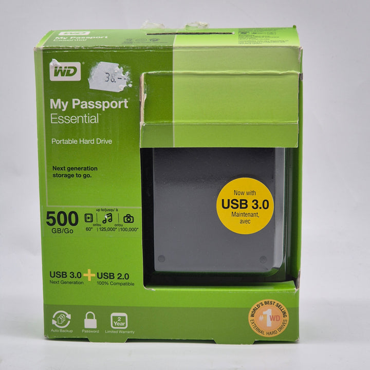 WD My Passport 500GB Extern Hårddisk Ny