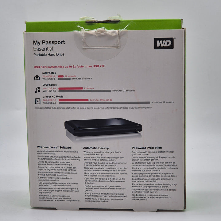 WD My Passport 500GB Extern Hårddisk Ny