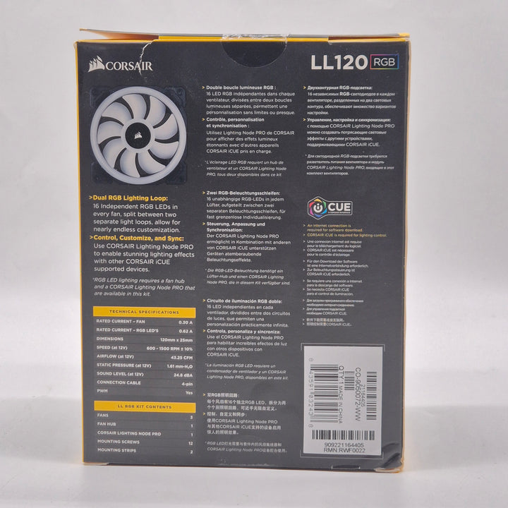 Corsair LL120 RGB Fläkt Nyskick