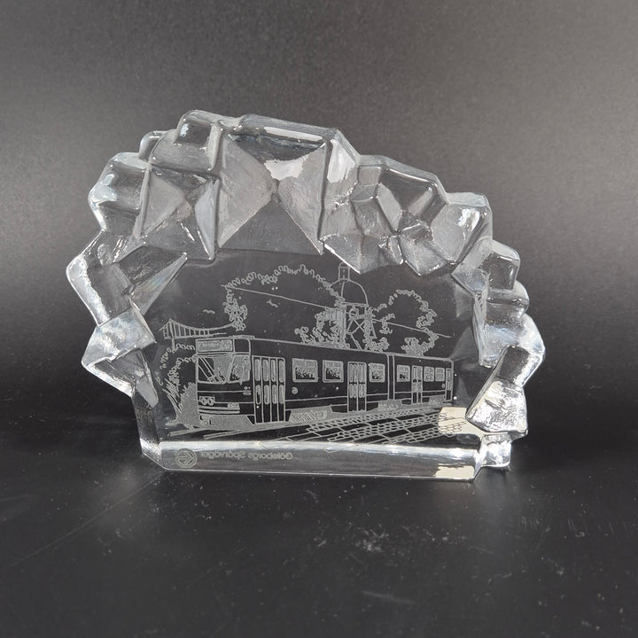 Retro glasplakett Lindshammar Göteborgs spårvagn