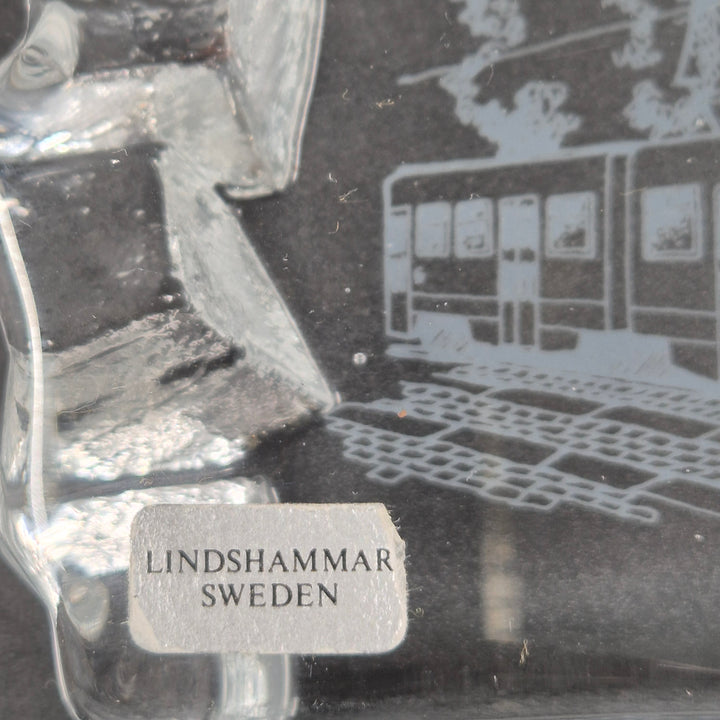 Retro glasplakett Lindshammar Göteborgs spårvagn