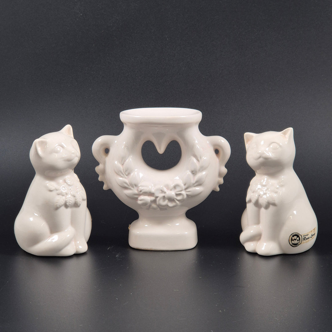 Rosa Ljung retro keramikset vita katter