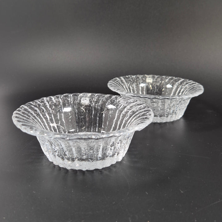 Två retro glasskålar Riihimäen Lasi Finland