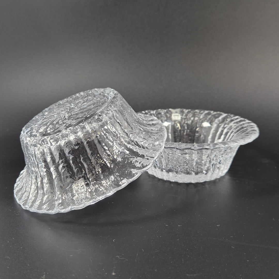 Två retro glasskålar Riihimäen Lasi Finland