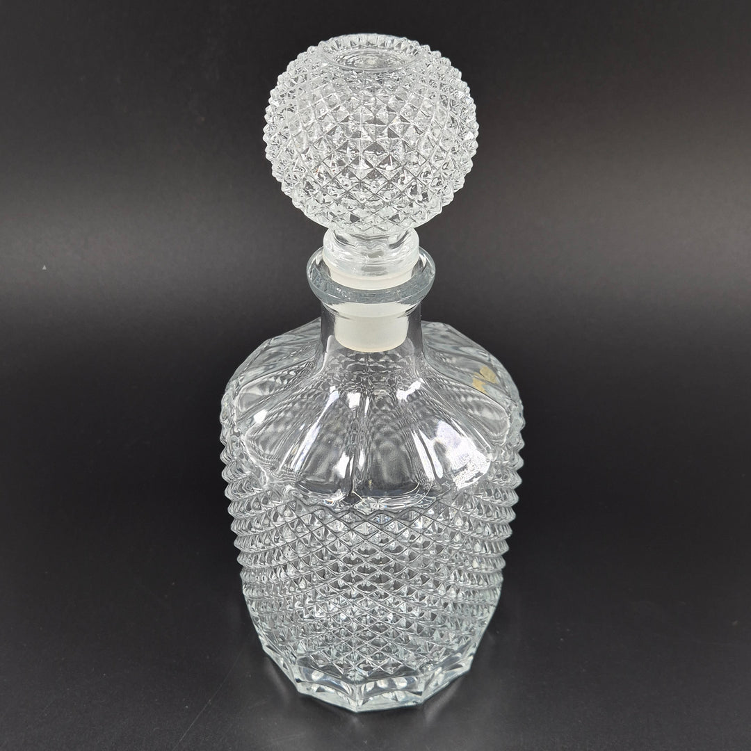 Retro kristallmönstrad whisky karaff i tjockt glas