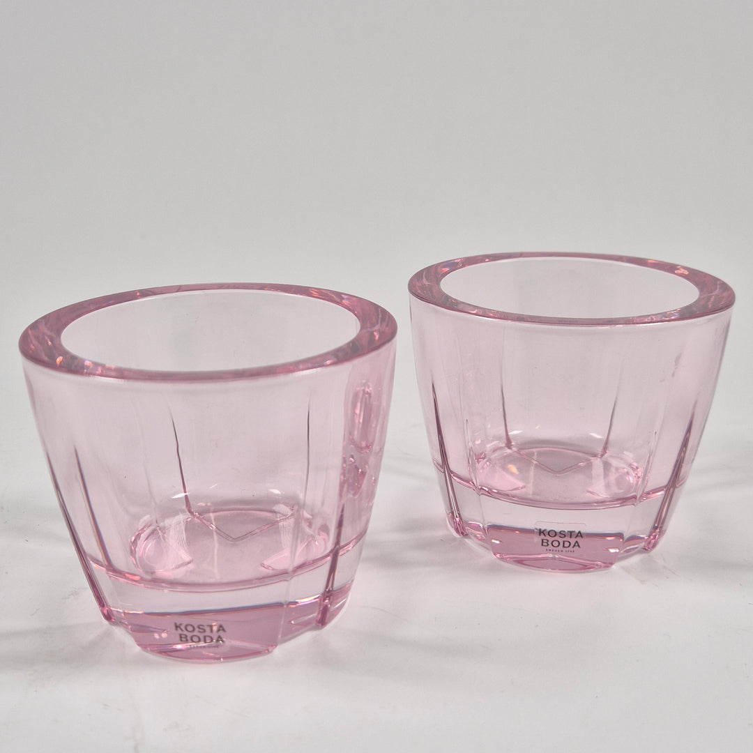 Rosa glasljuslyktor Kosta Boda elegant 2 pack