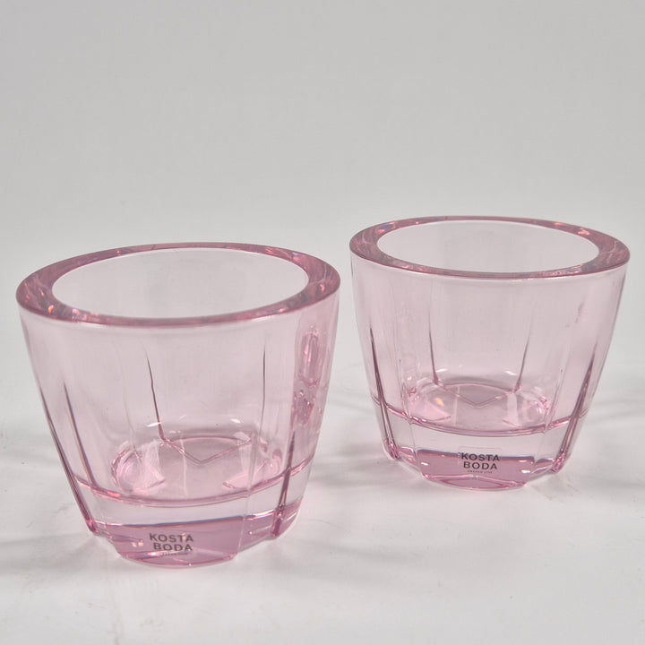Rosa glasljuslyktor Kosta Boda elegant 2 pack