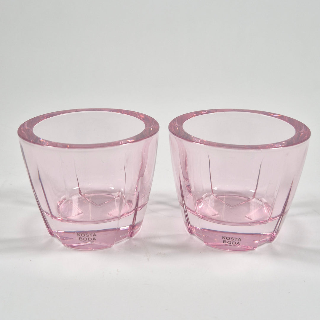 Rosa glasljuslyktor Kosta Boda elegant 2 pack