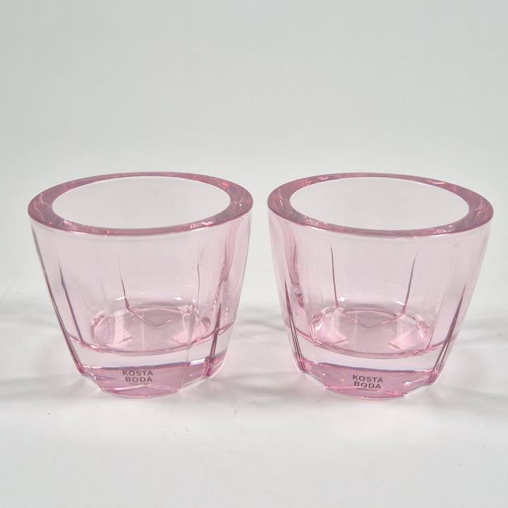 Rosa glasljuslyktor Kosta Boda elegant 2 pack