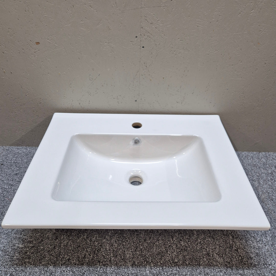 Elegant vitt porslinstvättställ Arial 61 cm