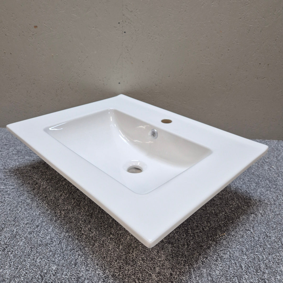 Elegant vitt porslinstvättställ Arial 61 cm