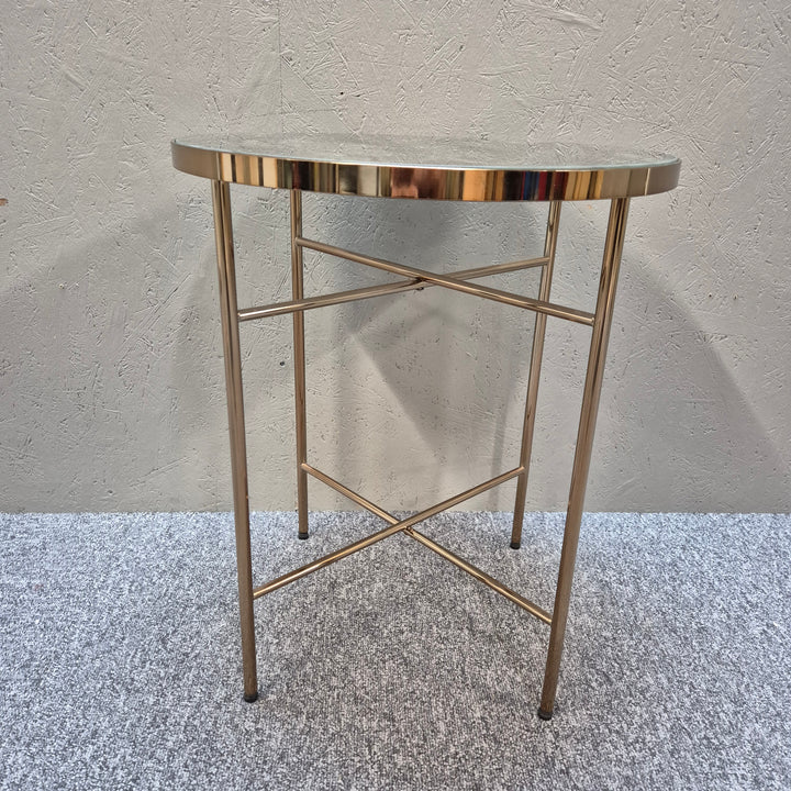 Eleganta runda sidobord 2‑pack marmorlook