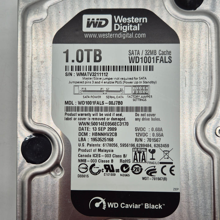 Western Digital Caviar Black 1TB intern hårddisk