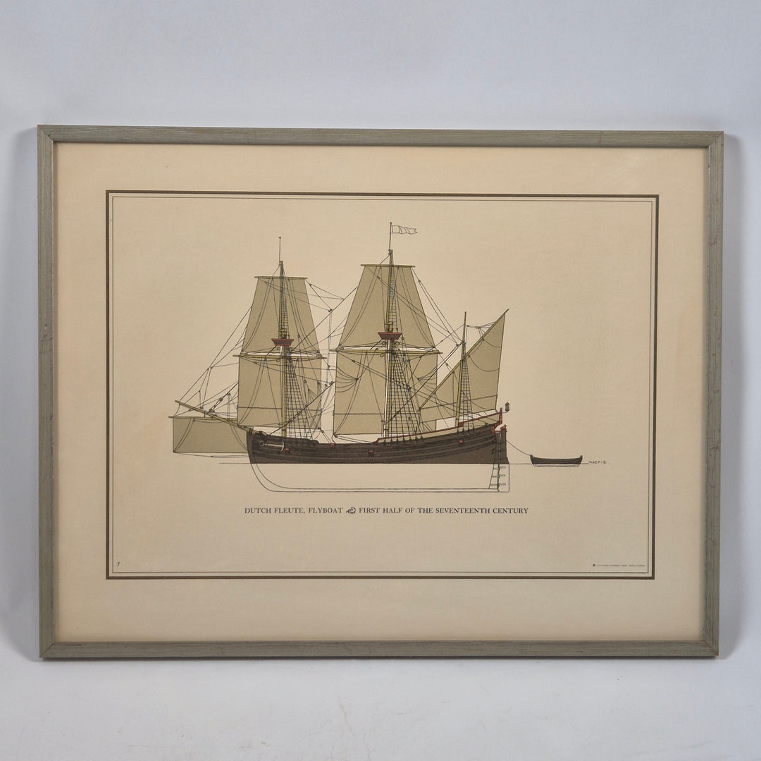 Retro maritima väggtavlor med historiska skepp