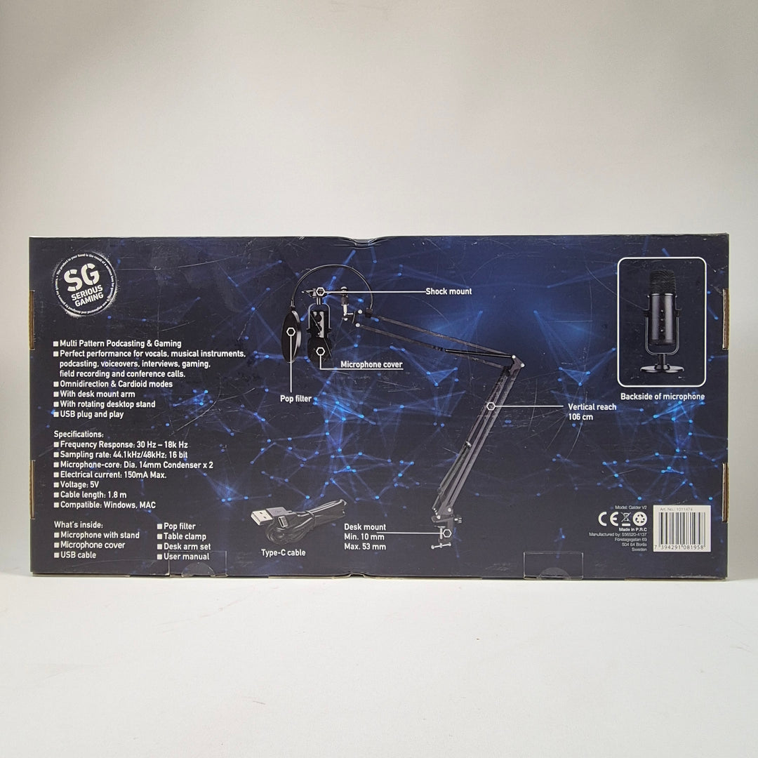 Serious Gaming Galder V2 USB-mikrofon med arm
