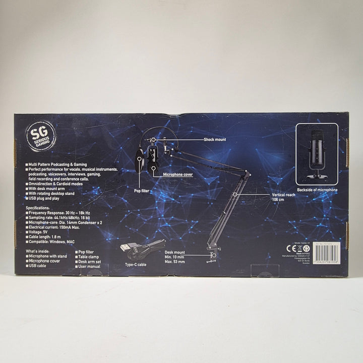Serious Gaming Galder V2 USB-mikrofon med arm