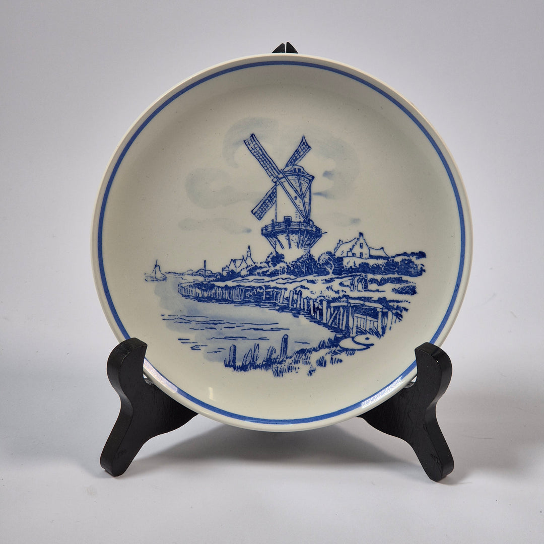 Royal G Delft Blauw väggtallrik väderkvarn retro