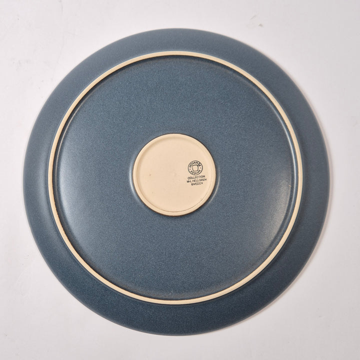 Blå retro mattallrikar Höganäs Keramik stengods