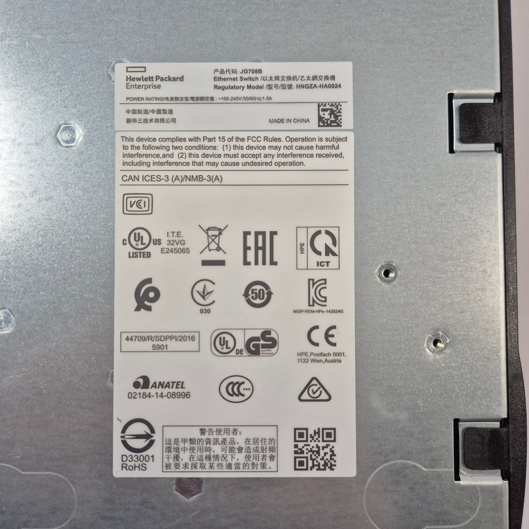 HPE nätverksswitch JG708B rackmonterad begagnad
