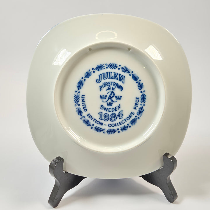 Rörstrand retro julfat 1984 blåvitt porslin