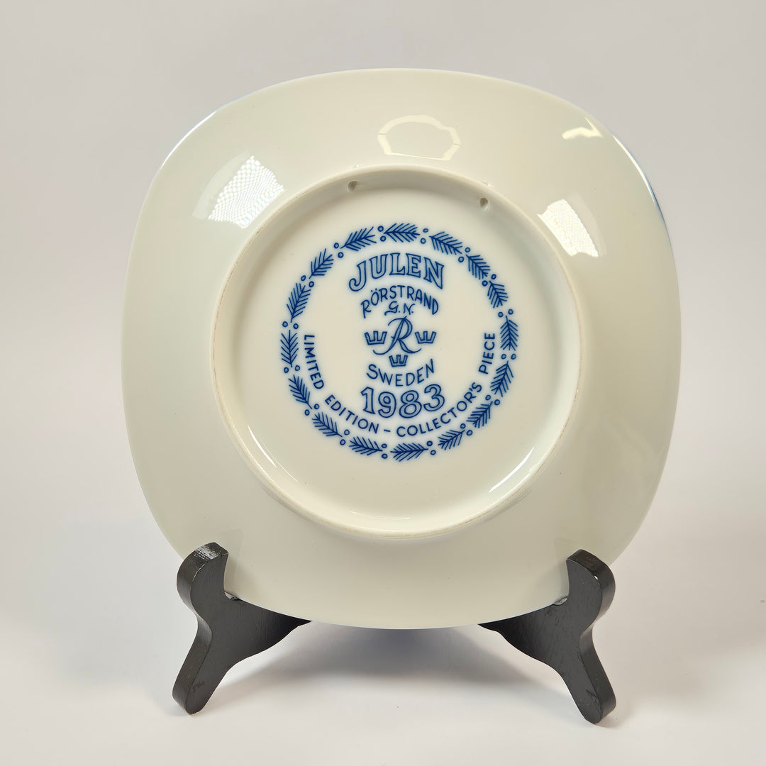 Rörstrand samlartallrik Julen 1983 blåvit retro