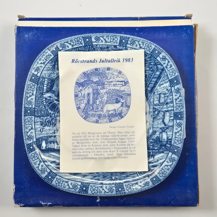 Rörstrand samlartallrik Julen 1983 blåvit retro