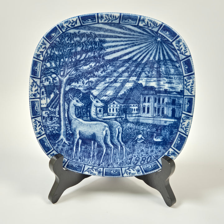 Rörstrand blåvit jul samlartallrik porslin 1980