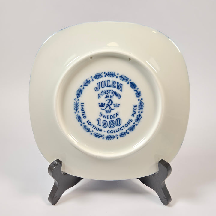 Rörstrand blåvit jul samlartallrik porslin 1980