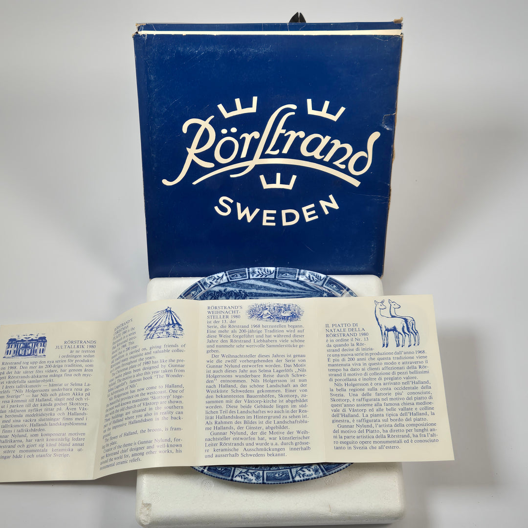 Rörstrand blåvit jul samlartallrik porslin 1980