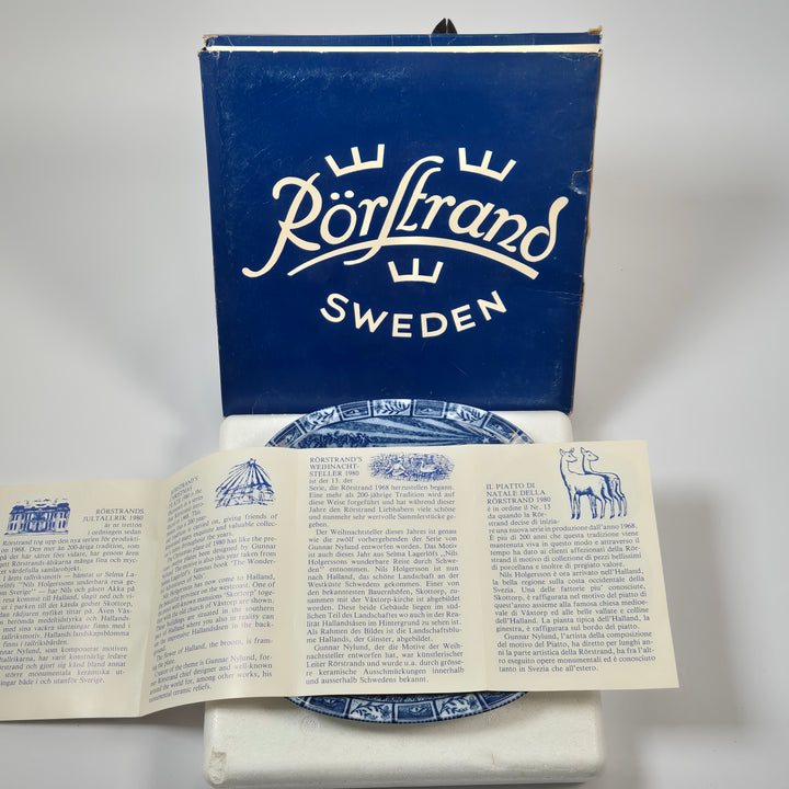 Rörstrand blåvit jul samlartallrik porslin 1980