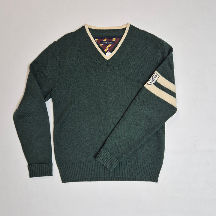 Tommy Hilfiger mörkgrön stickad tröja XXL