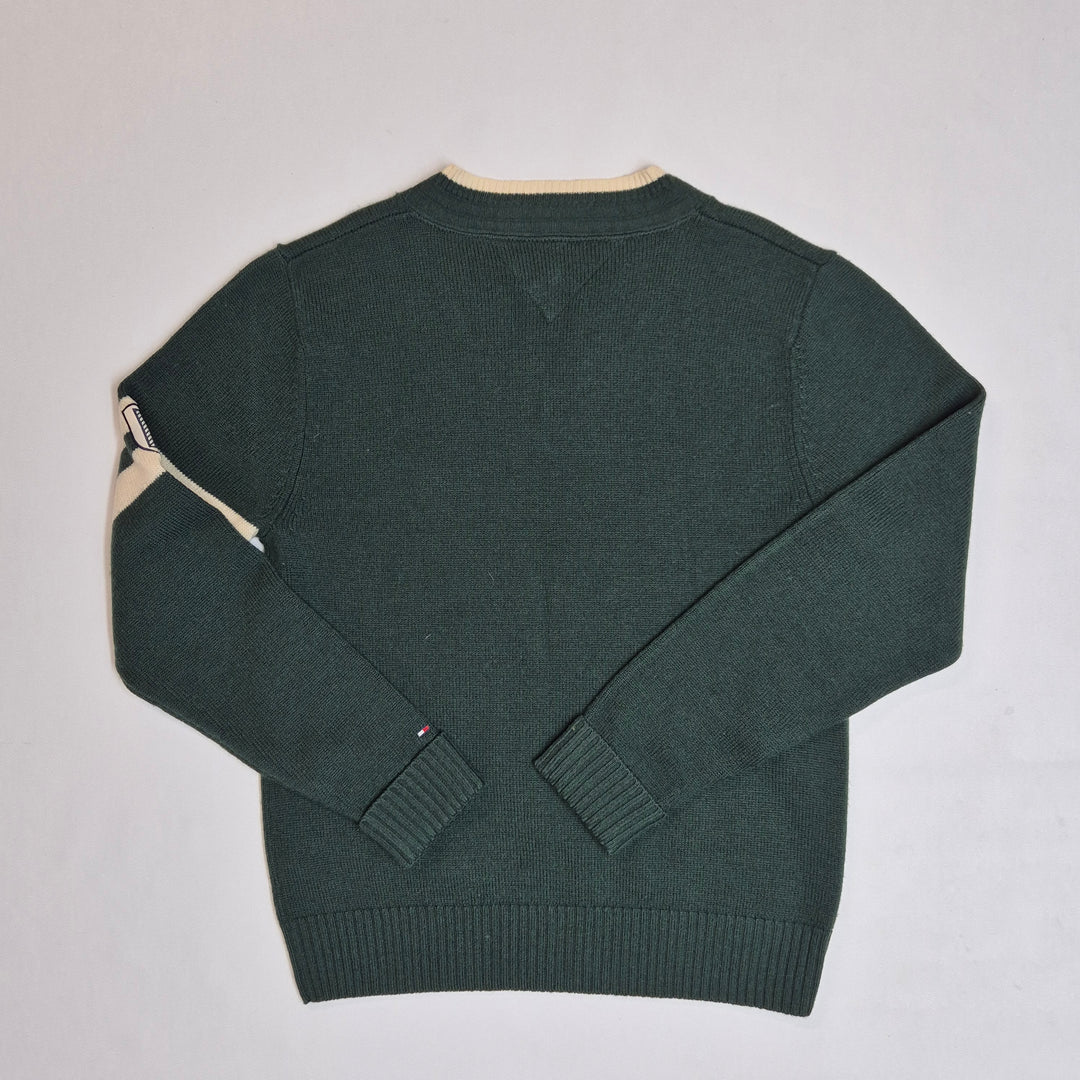 Tommy Hilfiger mörkgrön stickad tröja XXL