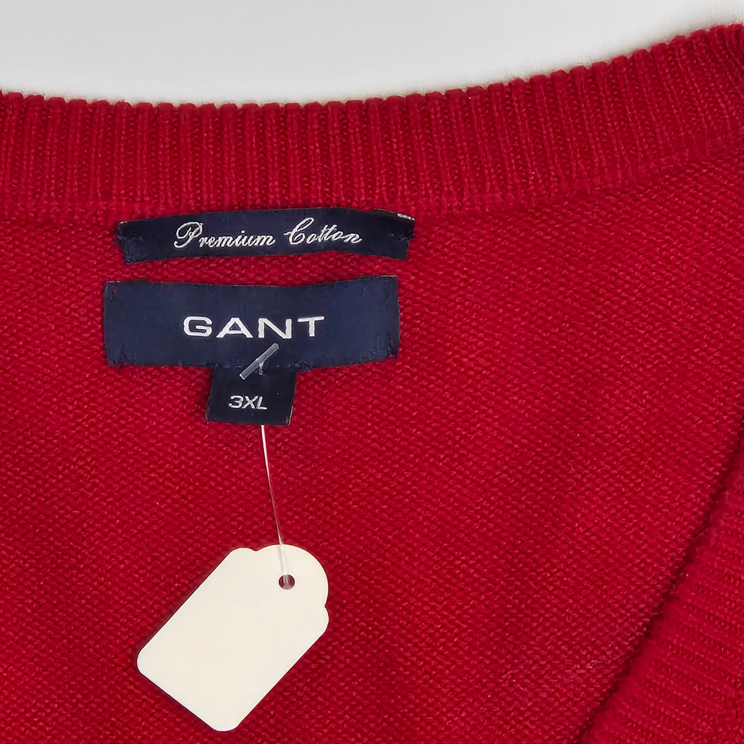 Elegant röd Gant tröja premiumbomull 3XL