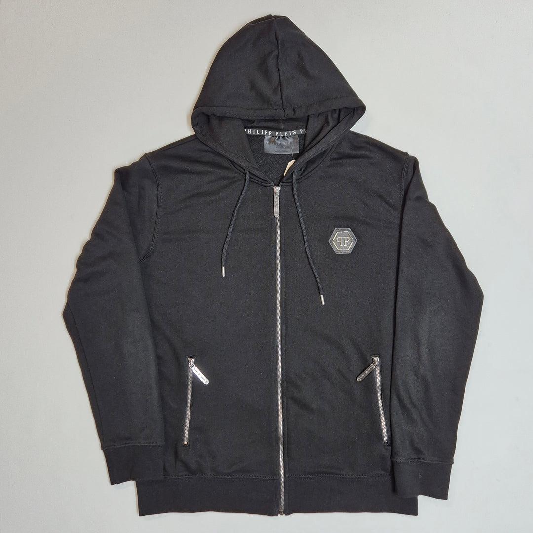 Svart zip hoodie Philipp Plein XXL