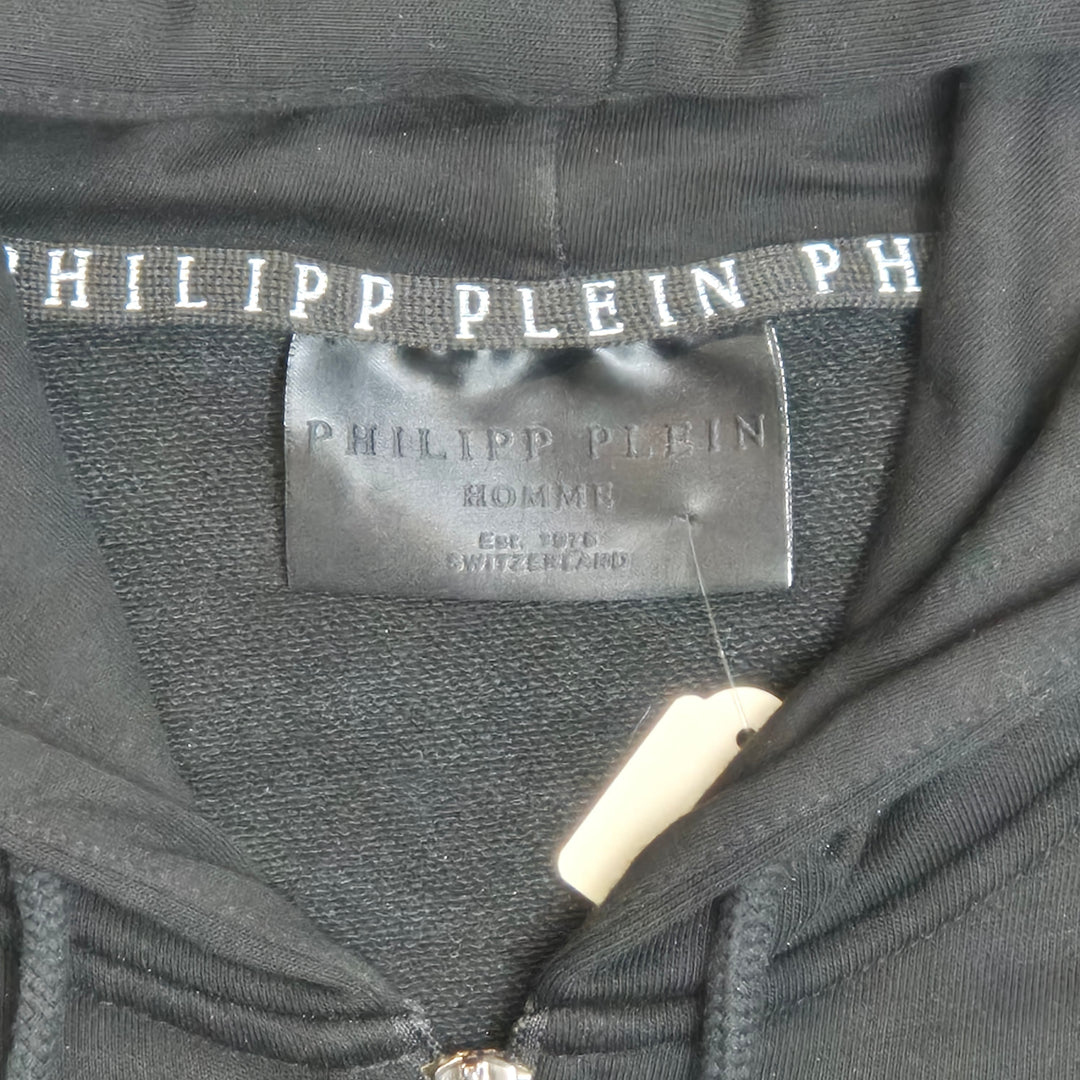 Svart zip hoodie Philipp Plein XXL