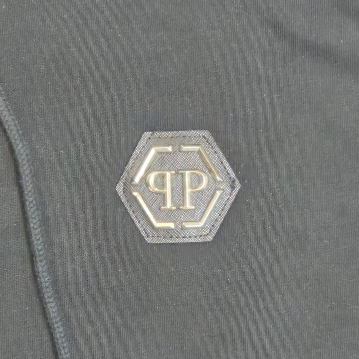 Svart zip hoodie Philipp Plein XXL