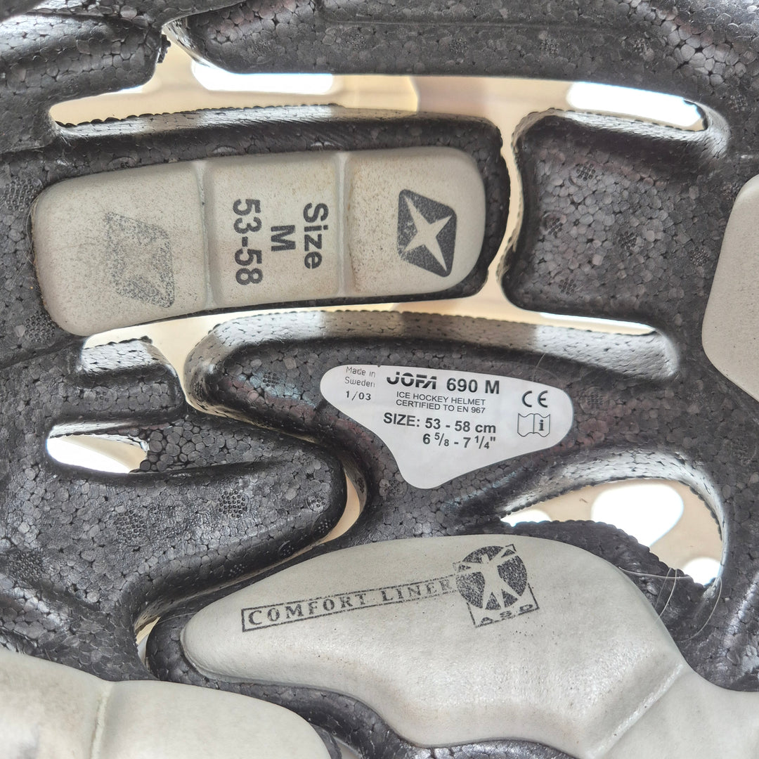 Jofa 690 vit retro ishockeyhjälm med galler