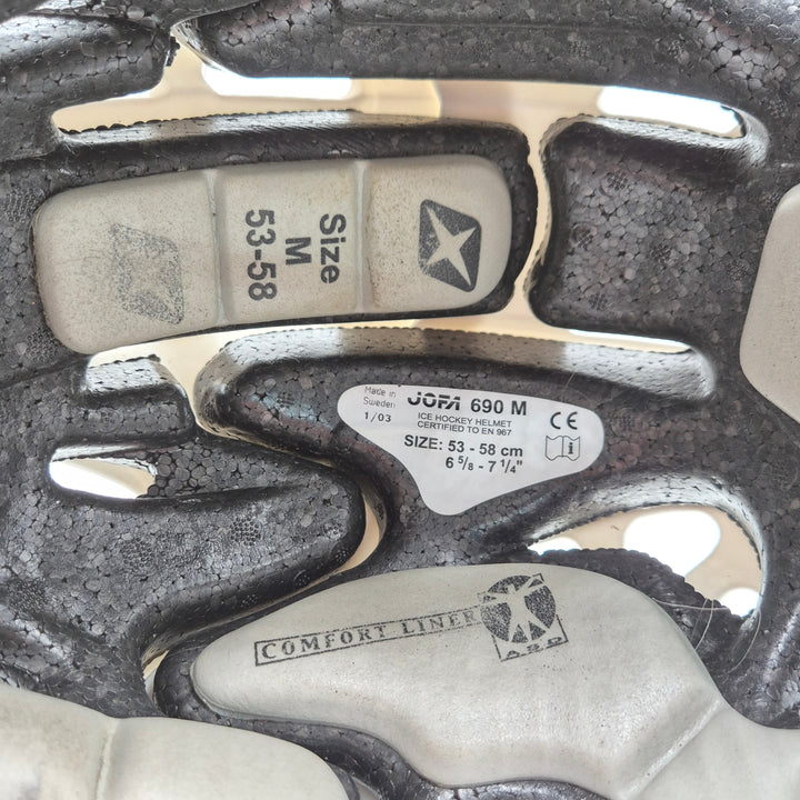 Jofa 690 vit retro ishockeyhjälm med galler