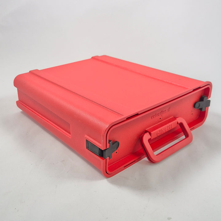 Retro röd skrivmaskin Olivetti Valentine portabel