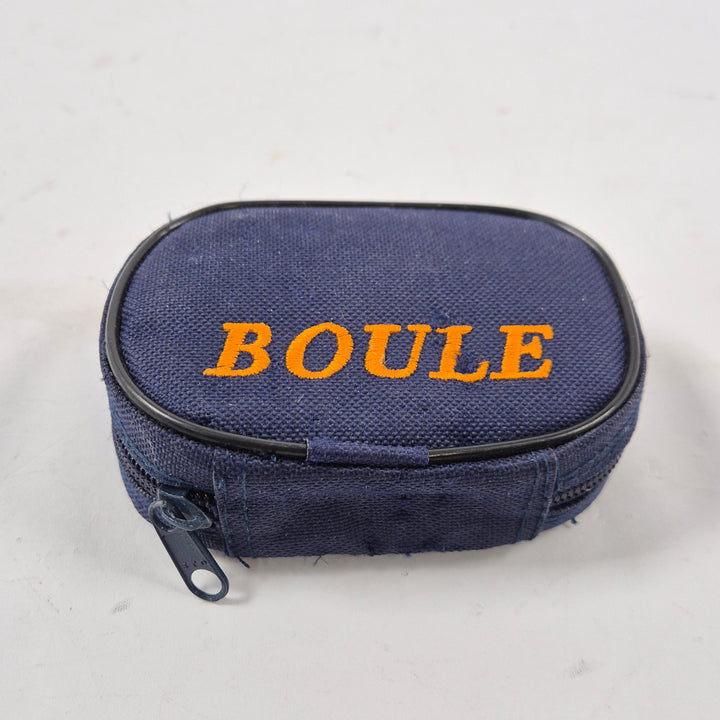 Mini bouleset metallklot med blått fodral