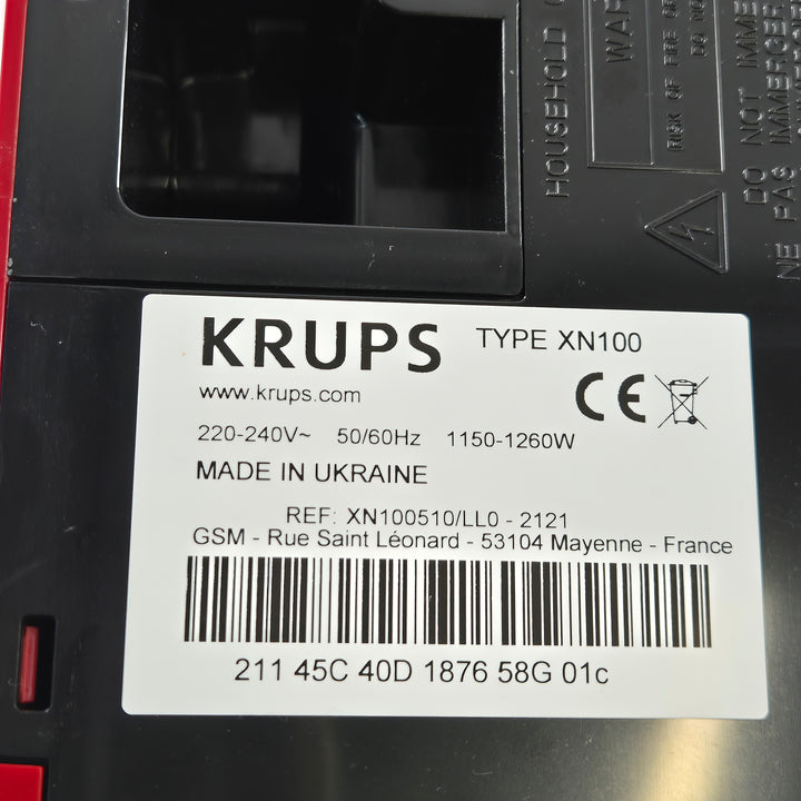 Röd Nespresso Krups XN100 kapselkaffemaskin