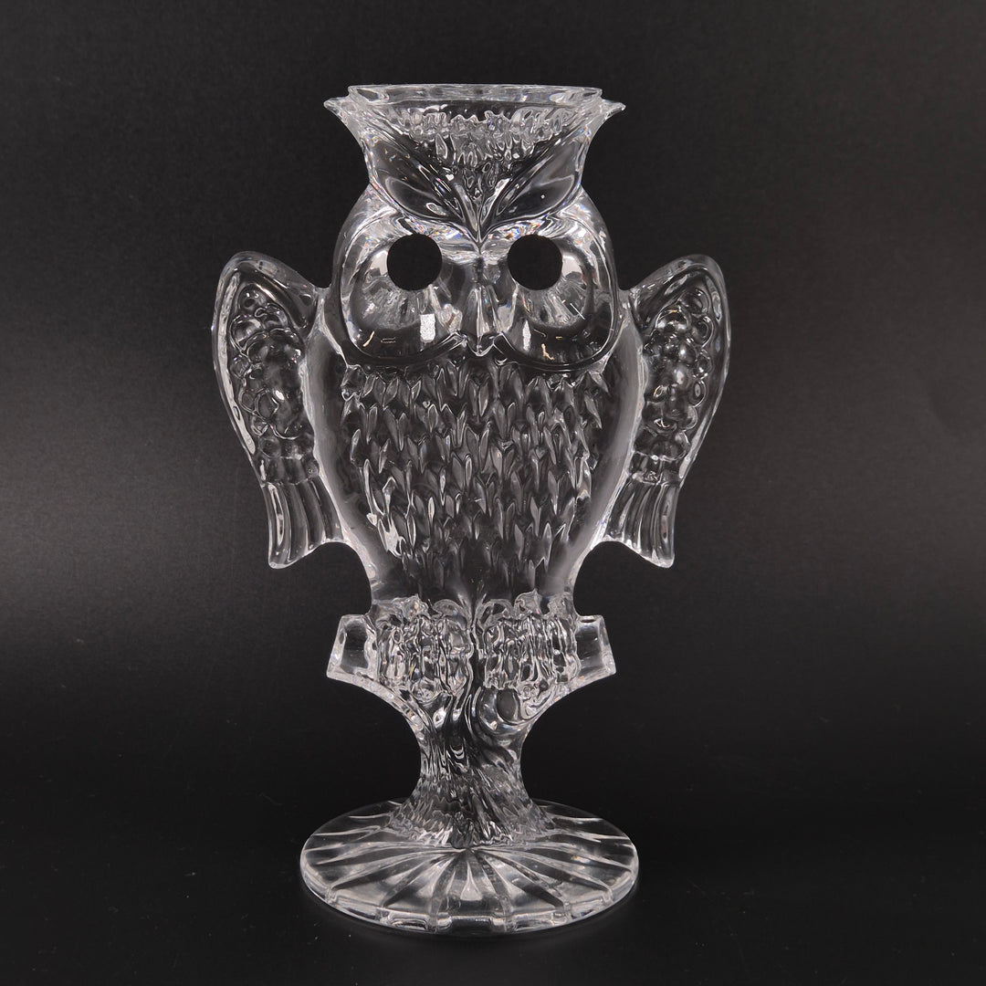 Uggleljusstake i klar glas elegant retro
