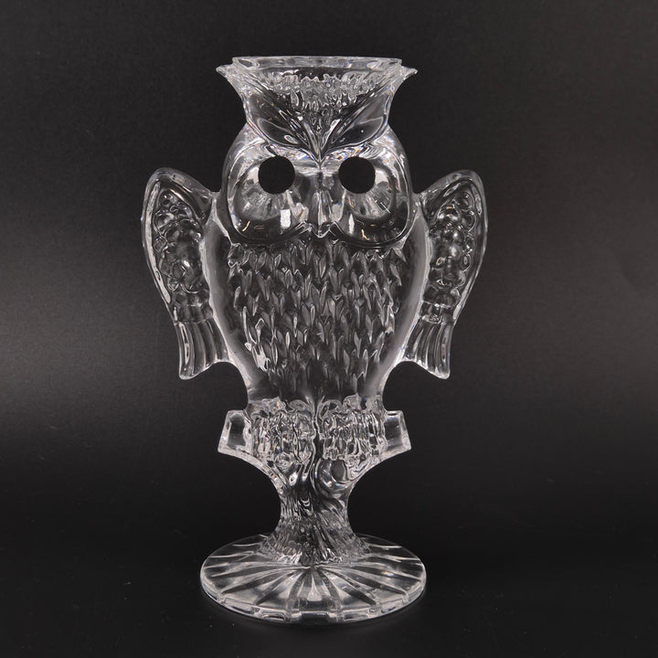Uggleljusstake i klar glas elegant retro